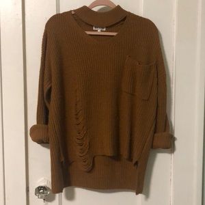 Distressed Mustard Sweater Size XL